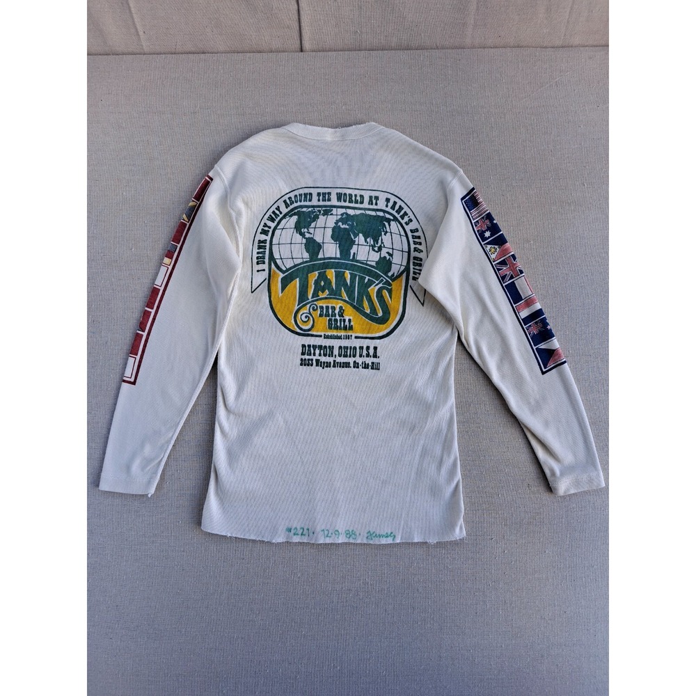 Vtg Healthknit Shirt Men Medium Henley Tanks Bar & Grill Dayton Ohio Made USA
